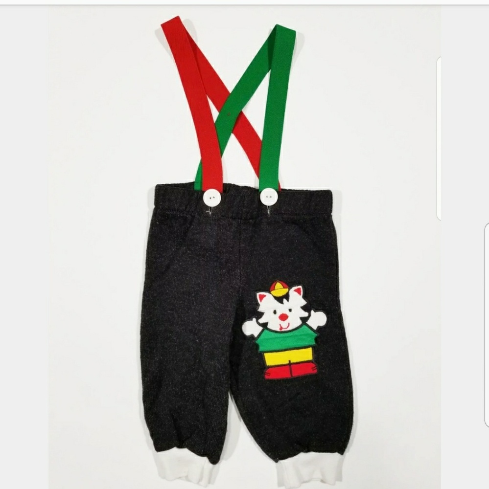 ๐ซ SOLD ๐ซ ON MER Colorful Cat Suspenders Pants - Picture 2 of 5